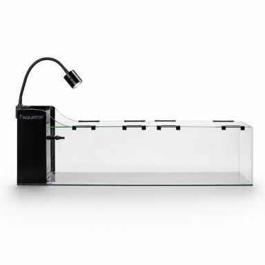 Aquatop AquaFin 8-Gallon Desktop Aquarium Kit — Curved Glass, Hidden Filtration, LED Light